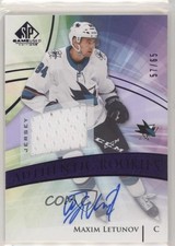 2020 SP Game Used Authentic Rookies Purple Jersey 57/65 Maxim Letunov Auto yc8