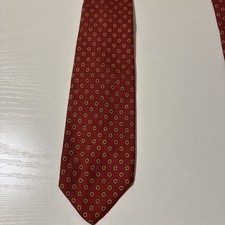 Vintage Brooks Brothers Silk Tie Red Geometric Made in USA 3.5" x 56.5"