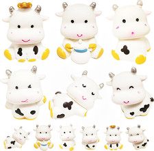 6Pcs Mini Resin Cow Figurines, Cute Miniature Resin Cow Figurine, Mini Cow Figur