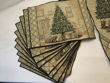 Christmas Elegance 10 Placemats Tree Festive Morris USA Made
