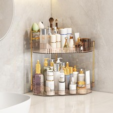 Corner Bathroom Counter Organizer with Makeup Brush Holder  Toothbrush Holders,