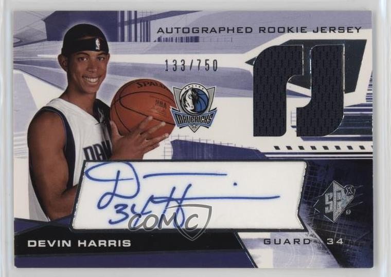 2004-05 SPx Auto Rookie Jersey 133/750 Devin Harris #144 Rookie Auto RC 2d0