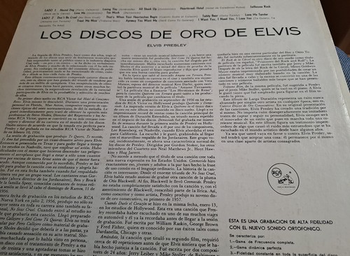 Elvis MEXICO Los Discos De Oro MKL-1116 LP Different Back ROCK’N’ROLL - Picture 4 of 4