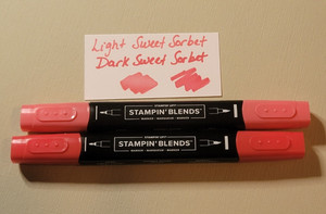 Retired Stampin' Up Blends- SWEET SORBET- light & dark, double tips, set of 2