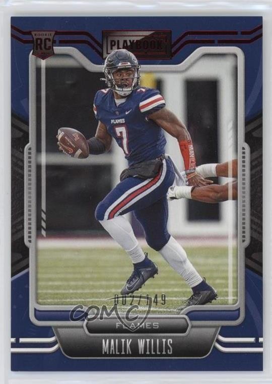 2022 Panini Chronicles Draft Picks Playbook Red 2/149 Malik Willis Rookie RC bn5