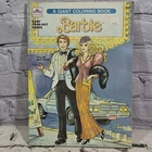 VTG BARBIE COLORING Coloring BOOK 1980s With Paper Doll GOLDEN 1 Page Colored