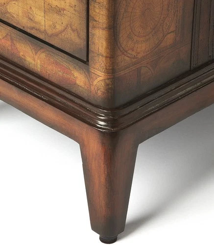 Heritage End Table With Laminated Map Surface - Picture 2 of 5