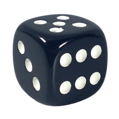 d6 Dice Cube 18mm Cool Carbon w/ pips (Pack of 12)