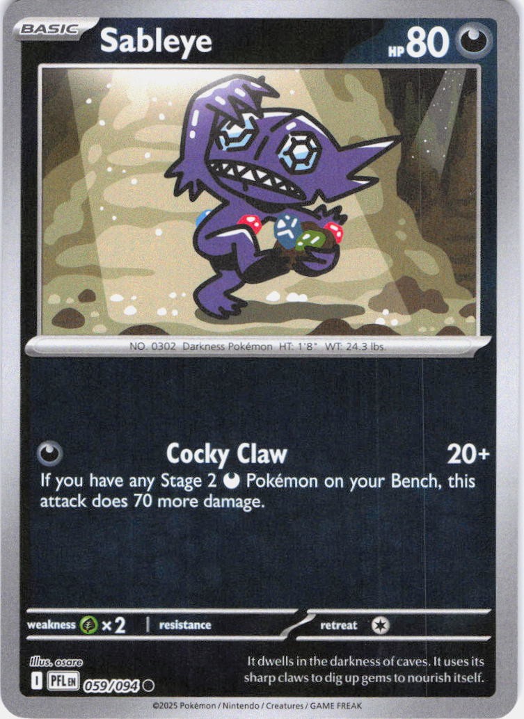 Sableye Common ME02: Phantasmal Flames 059/094 NM