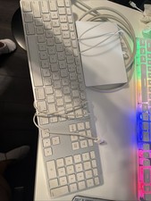 Wired Apple Keyboard With Mouse Pad And A Power Cord