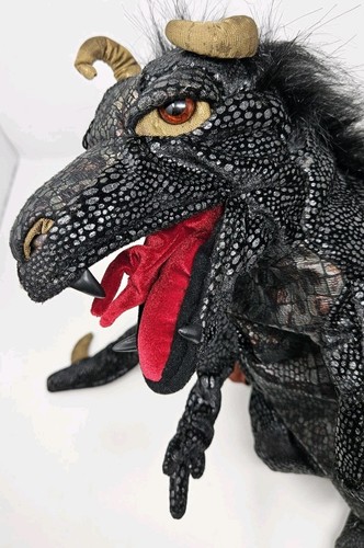 Folkmanis 24" Full Body Black Dragon Hand Puppet Expanding Wing Span Works Plush - Imagen 12 de 23