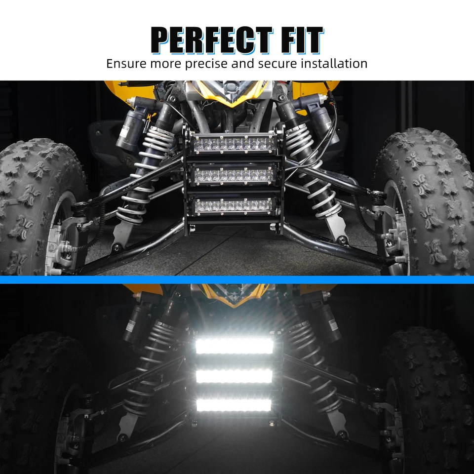 For YAMAHA RAPTOR 700R YFM700R Front Bumper Kit With LED Lights High / Low Beam - Image 2 of 4