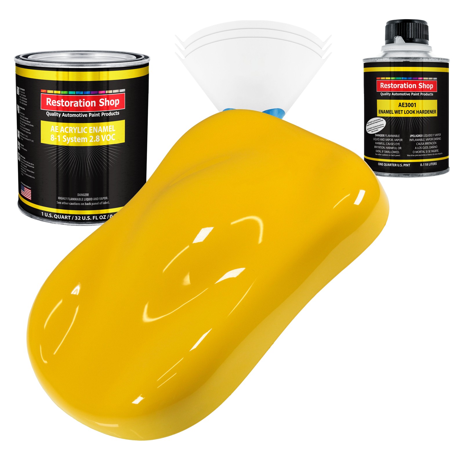 Restoration Shop Viper Yellow Acrylic Enamel Quart Kit, Auto Paint