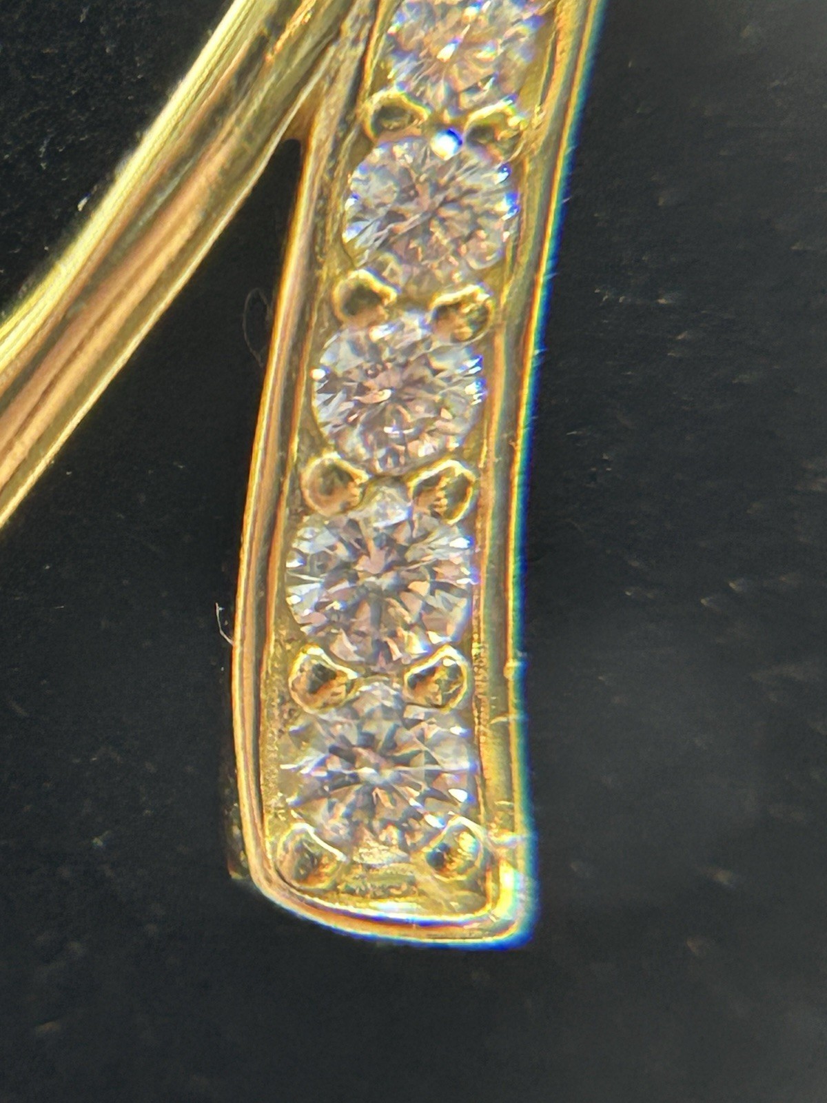 Gold Plated Sterling Cursive M Script Initial wit… - image 8