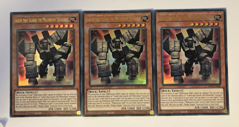 ☆ 3 x Golem that Guards the Millennium Treasures Ultra MP25-EN208 YuGiOh ☆