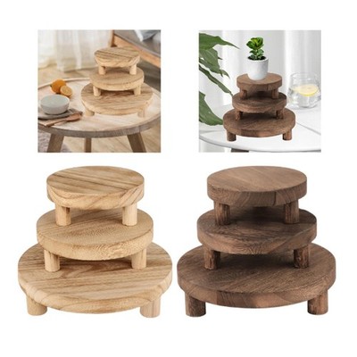 3 Stück Rund Holz Hocker Standfuß Ständer Kuchenständer Vielseitig 5 Zoll 6 Zoll 8 Zoll