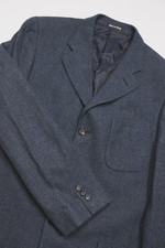 Tessuto Ermenegildo Zegna Wool Cashmere Blazer US 44 Sport Coat Blue Tweed Italy