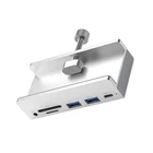 New 6-Port USB 3.0 Hub Clamp Adapter Aluminum USB Splitter for iMac/Laptop/PC