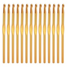 Crochet Hook Set, 14Pcs 6mm Aluminum Ergonomic Crochet Needle Yellow