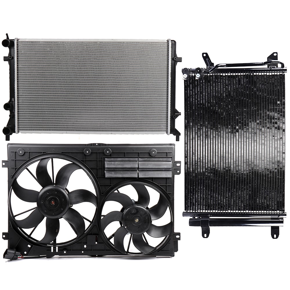Electric Radiator Condenser Cooling Fan Kit For Volkswagen Jetta 2011 2012 2013