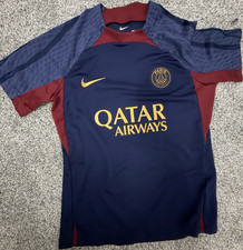 Nike PSG Paris Saint-Germain Qatar Airways Dri-FIT Short Sleeve Jersey Blue L