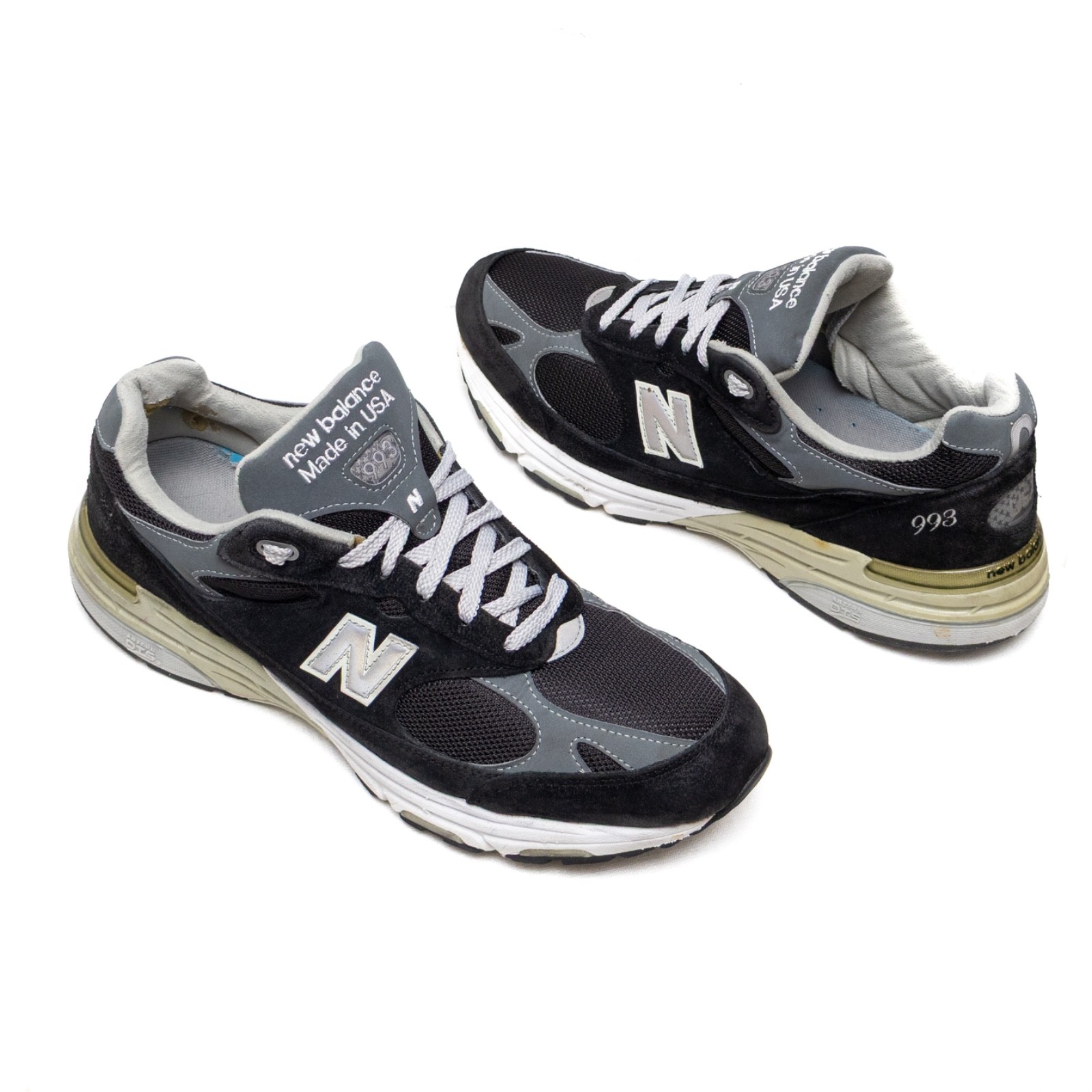 SAOLA New Balance 993 Scarpe da Corsa Sneakers Nero Grigio MR993BK Made In USA Uomo 11 5