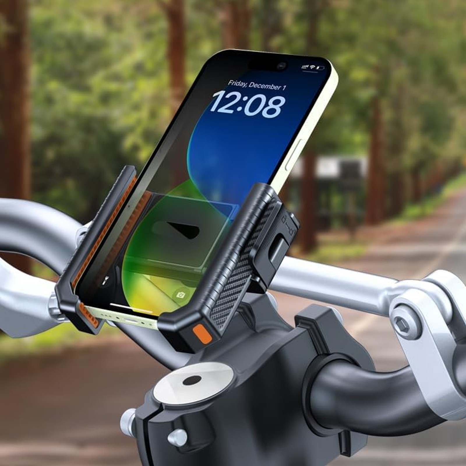Bike Phone Holder 360° Rotation Quick Release Motorcycle Mount for 4.5–7" iPhone