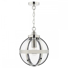 DAR LIGHTING HEA0138 HEATH 1 LIGHT CEILING PENDANT IN POLISHED NICKEL RRP £249