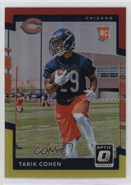 2017 Donruss Optic Rookies Red & Yellow Prizm Tarik Cohen #134 11oq