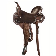 Leather Western Handmade Tooled Barrel Saddle Horse Racing Trail Tack Equestrian
