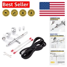 Stainless Steel Airbrush Set with 3 Nozzles & 3 Fluid Cups - Ideal for Fine Art