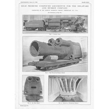 Delaware & Hudson Co Hochdruck Compound Lokomotive 2x Vintage Prints 1925