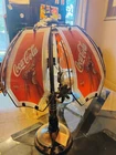 Vintage 15" Coca Cola Tiffany Style Plastic Stained Glass Shade Table Lamp