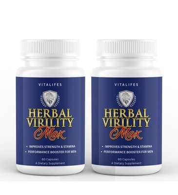 2 Pack - Herbal Virility Max Men Pills, Herbal Virility Max Male Support Energy