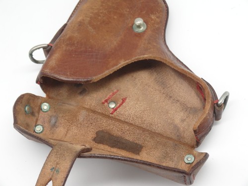 SWISS ARMY Military REVOLVER HOLSTER Parabellum 1900 Leather WW1 Made 1900 - Picture 7 of 8