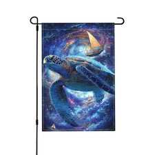 Galaxy Turtles Garden Flag Seasonal Double Sided 12 x 18 Inch Small Yard Flag...