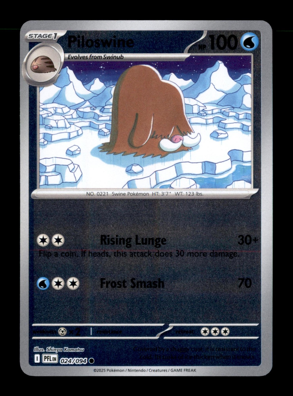 Piloswine 024/094 Common Phantasmal Flames Pokemon Reverse Holo Near Mint