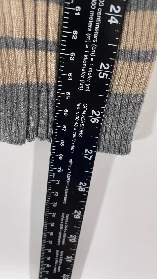 Suéteres túnica suéter cuello en V manga 3/4 rayas talla grande de Estados Unidos para mujer Foto 2 de 4