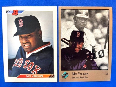 Mo Vaughn 1992 Bowman & 1992 Leaf Studio Baseball - Red Sox