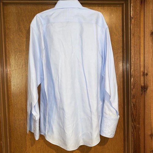 Charles Tyrwhitt Classic Fit Non-Iron Dress Shirt Lt Blue Men 17/35 French Cuff - Picture 4 of 4