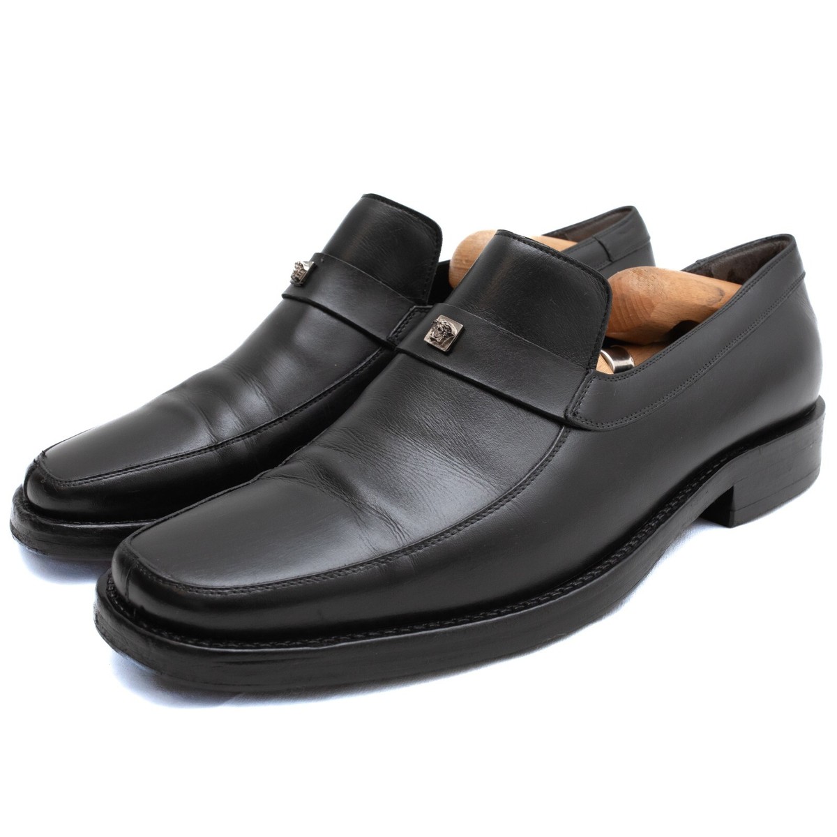 No Tariff* GIANNI VERSACE Vintage Medusla Logo Penny Loafers 