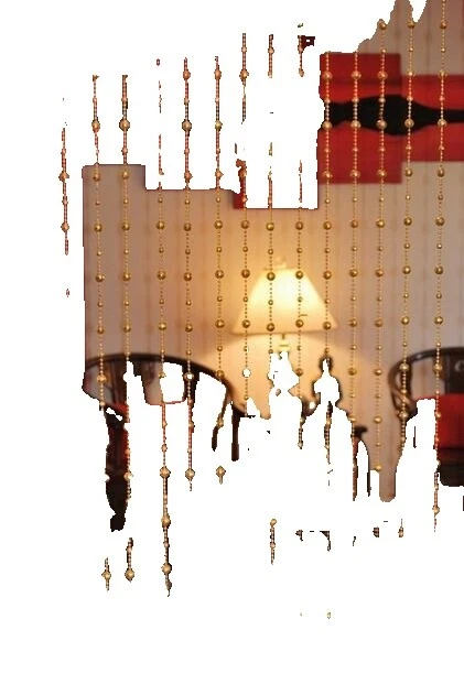 Ventana de rayas con cuentas Cortinas