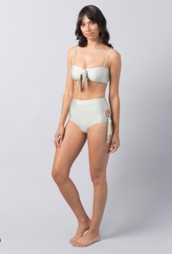Rip Curl Womens 10 OASIS GOOD PANT High Waisted Bikini Bottom - GSIAF2 Green - Picture 3 of 4