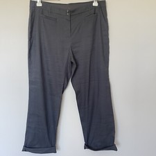 J. Jill Linen Stretch Flare Wide Pants Trousers Charcoal Gray Size 16 NEW