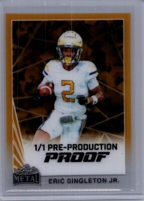 Eric Singleton Jr 2024 Leaf Football 1/1 Pre Production Proof