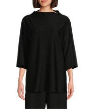 NWT Bryn Walker BLACK Mid Weight Modal Ponti 32” Long ADRIA Tunic Oversize XXL