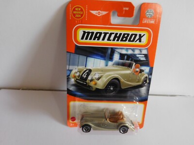 Matchbox Car - Die cast car Morgan Plus Four - metallic lt gold/silver NIP