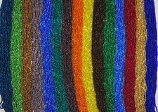   1 Full Hank  2mm Czech Silver-Lined Glass Seed Beads 11/0 12 Strand Each 20      