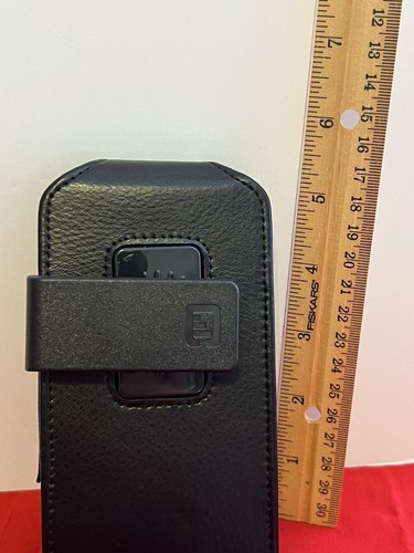 Cell Phone Pouch Holster Adjustable Belt Clip Case Leather Look Magnet Closure - Picture 4 of 4