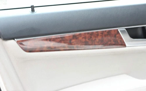 4X Agate Wood Grain Inner Door Strip Panel Decor Trim For Benz C-Class 2008-2014 - Picture 4 of 4